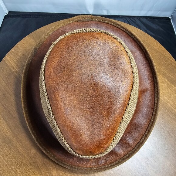 Ace Leather/Mesh Fedora Hat | American Hat Makers | Copper | NWT | Medium/Large main image 5
